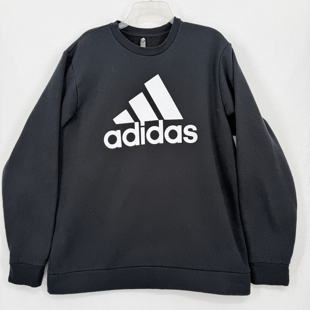 Adidas Golf Sweatshirt Mens XL Black White Logo Fleece Lined Pullover
